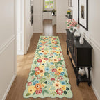 DUKINO 2.6x8 Runner Rug, Floral Washable Kitchen Rugs Non Slip, Stain Resistant - Image 8
