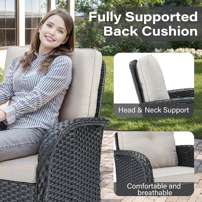 Belord 6 Pieces Wicker Patio Conversation Sets - Image 5