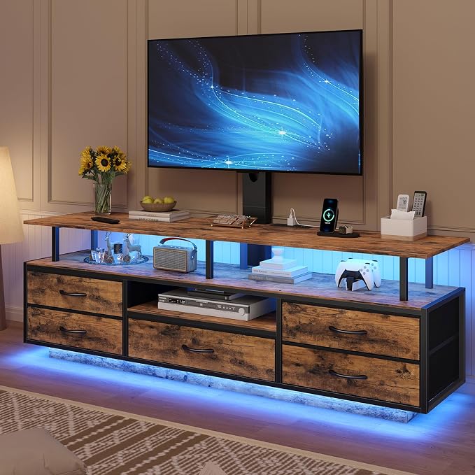 BTHFST TV Stand with Mount for 45/55/65/70 inch TVs, 51.2" LED TV Stand with by BTHFST