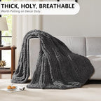 L'AGRATY Chunky Knit Throw Blanket - Image 4
