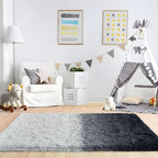 4x6 Black and Grey Fluffy Soft Area Rug Non-Slip - Image 6