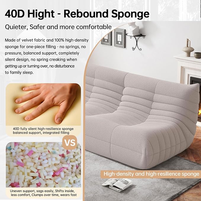 WHGBJA Bean Bag Chairs for Adults, BeanBag Reading Chair Memory Foam Couch - Image 4