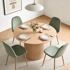 Dining Table Set for 4, Mid Century Modern 47 Inch Wooden Round Dining Table Set - Image 6