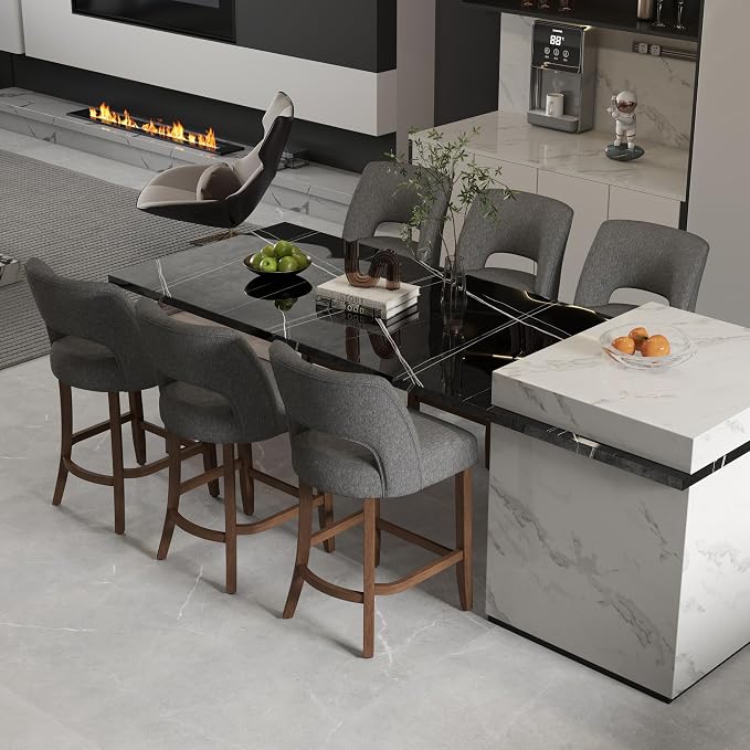 VKNOW Bar Stools Set of 2, Modern Counter Stools - Image 3
