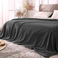 BEDELITE Fleece Blanket Soft Plush Queen Bed Blanket Charcoal Grey 90"x90" | by BEDELITE