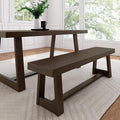 Plank+Beam 60 Inch Farmhouse Dining Bench, Solid Wood Entryway Bench, Wooden by PlankBeam