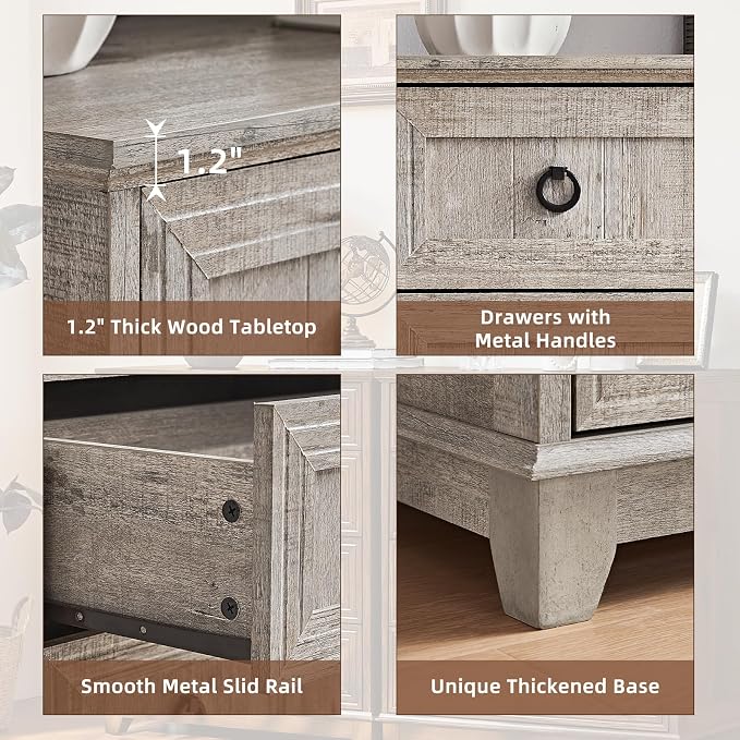 Joaxswe Farmhouse 5 Drawer Dresser - Image 5