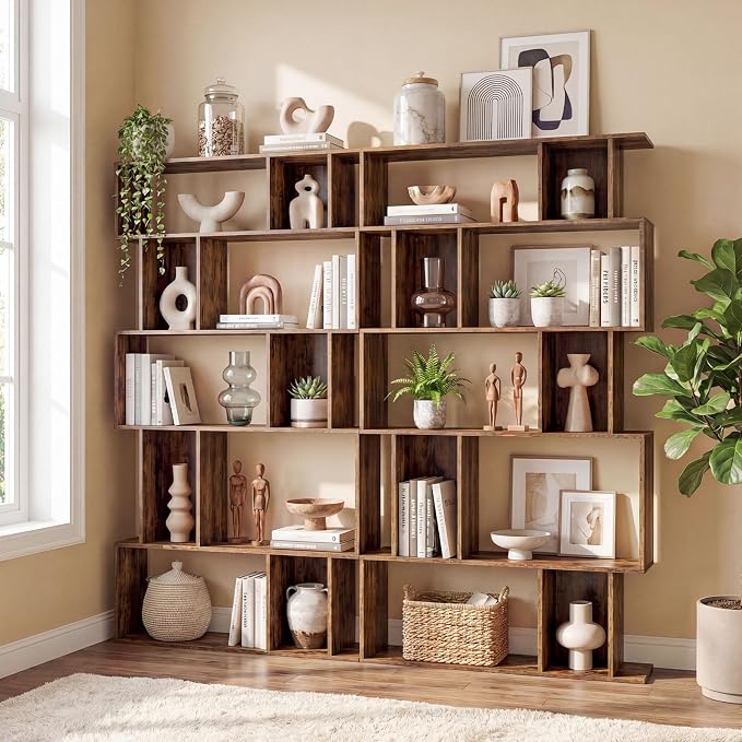 Giantex 5-Tier Bookshelf, 10-Cube Geometric Book Case - Image 8