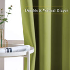 NICETOWN Fresh Green Room Darkening Curtains 102 inch Length, Grommet Energy - Image 5