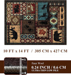 Rustic Cabin Rugs for Living Room 10x14, Wildlife Bear & Deer Area Rug - Image 2