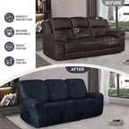ANARACHON Leather Look Recliner Couch Cover, 8-Pieces Stretch Recliner Sofa - Image 6
