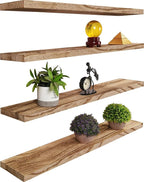 YYWUOJJ Wood Floating Shelves for Wall, Rustic Wall Shelves for Bedroom by YYWUOJJ