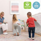 ECR4Kids Plastic Leaf Scoop Floor Rocker Seat, Classroom Furniture, Light Grey - Image 6