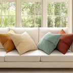 MIULEE Fall Teal-Orange Decorative Throw Pillow Covers 16x16 Inch Set of 4 Boho - Image 2