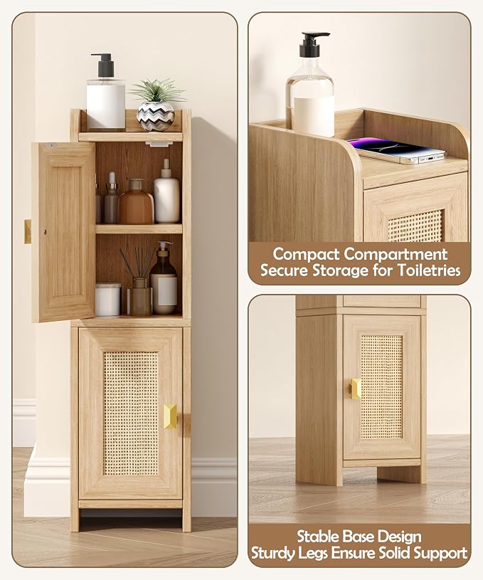 Akxomel Rattan Small Bathroom Cabinet - Image 7
