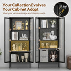UNICOLY Glass Display Cabinet 4-Tier, Display Cabinet - Image 6
