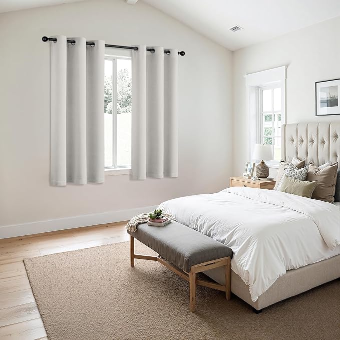 MIULEE Blackout Curtains for Bedroom 2 Panels 40x45 Inch Long Natural White | - Image 6
