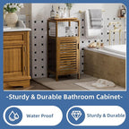 HITNET Bathroom Cabinet, Bamboo Floor Cabinet Free Standing, 4 Tier Sofa Side - Image 5