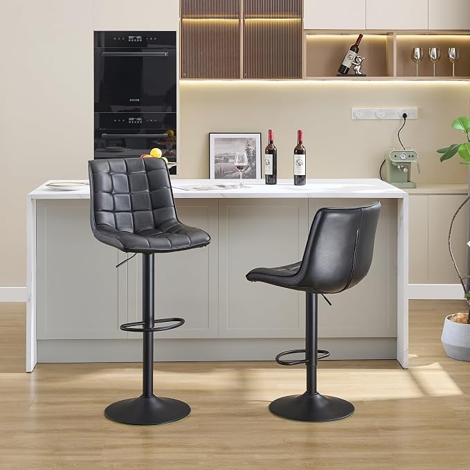 FIRAVOE Bar Stools Set of 2, Adjustable Counter Height Bar Stools 24"-33" - Image 8