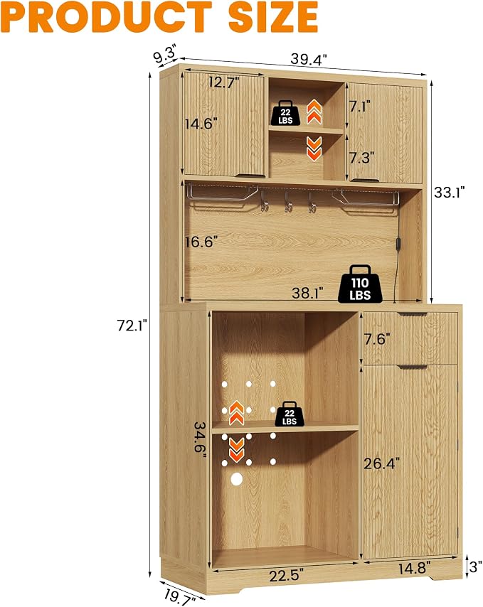 kepptory 72" Mini Fridge Cabinet - Image 2