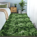 Fluffy Moss Green Rugs for Living Room 5x8, Modern Bedside Forest Carpets | - Image 3
