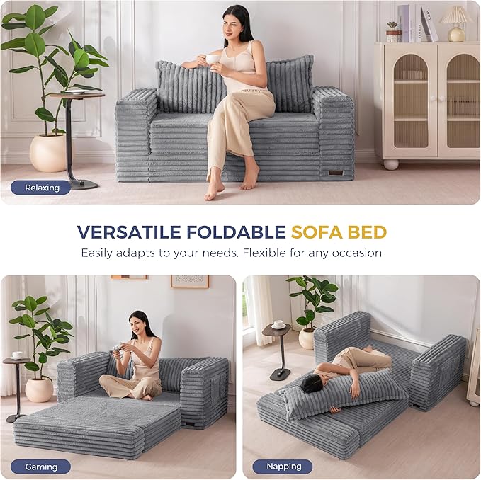 MAXYOYO Convertible Sofa Bed, 2 in 1 Folding Couch Bed - Image 4