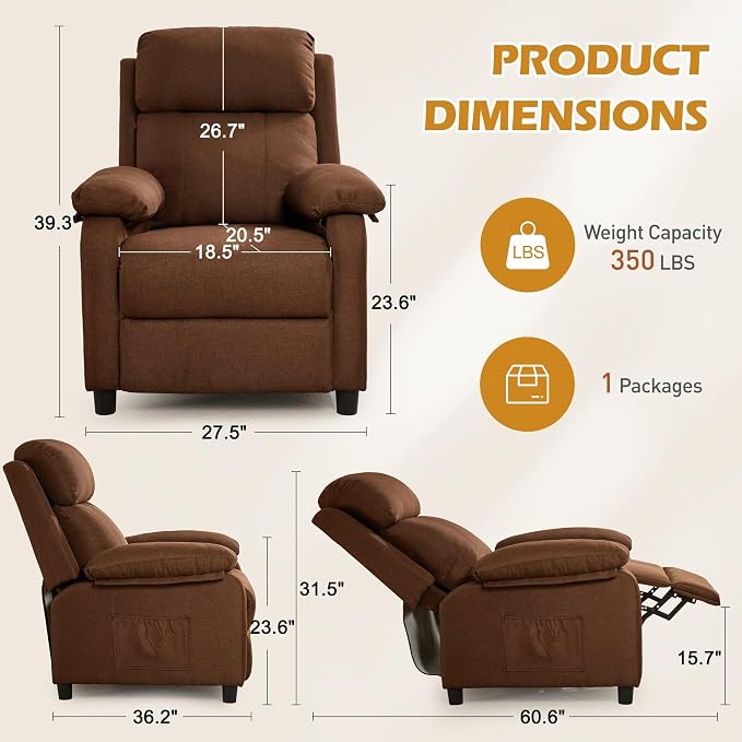 Korser Recliner Chair, Living Room Chairs - Image 2