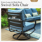 Sophia & William 2 Pieces Patio Furniture Sets Metal Sofa Chairs Patio Cushion - Image 5