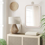 Nautical Rope Mirror Rectangle Wooden 22''Lx16''W White Decorative Mirror - Image 2