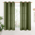 YoungsTex Olive Linen Curtains 54 Inch Length 2 Panels by YoungsTex