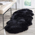 HUAHOO Premium Genuine Sheepskin Rug Black Real Australia Sheepskin Natural by HUAHOO