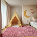 Blush Rugs for Living Room Bedroom, Fluffy 5x8 Bedside Area Rug, Soft Plush - Image 6