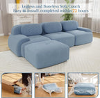 Boneless Sectional Couch, No Assembly Required, 117.3” L Shaped Modular Cloud - Image 9