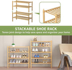 ROMGUAR CRAFT 4 Tier Bamboo Shoe Rack - Image 5