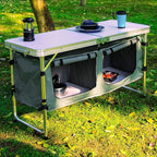 CampLand Outdoor Folding Table Aluminum Lightweight Height Adjustable - Image 2