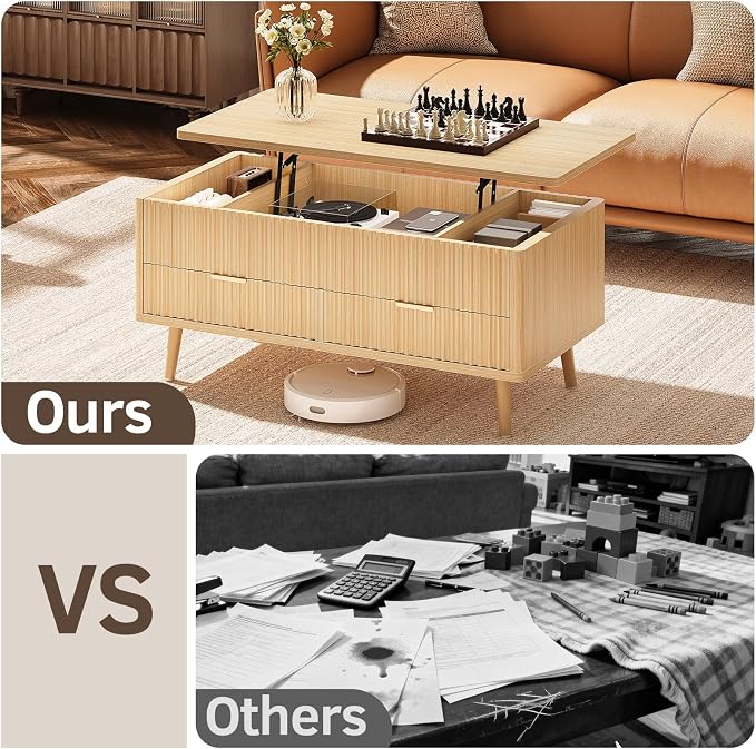 Lift Top Coffee Table with Storage - Image 9