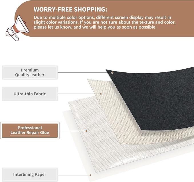ONine Leather Repair Patch，Self-Adhesive Couch Patch，Multicolor Available - Image 2