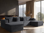 138" Oversized Cloud Sectional Couch, Comfort U Shaped Sofa by VYUXWO