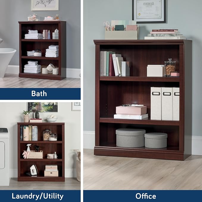 Sauder Miscellaneous Storage 3-Shelf Bookcase/ Book shelf, Select Cherry finish - Image 4