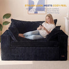 MAXYOYO 59" Bean Bag Sofa Couch, Loveseat Boneless Couch in a Box, Upholstered - Image 6