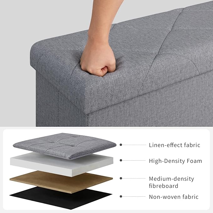 43 Inches Folding Storage Ottoman Bench - Image 4
