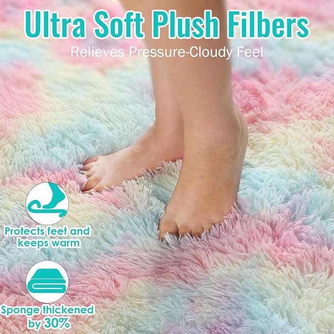 4x6 Rainbow Fluffy Soft Plush Area Rugs - Image 5