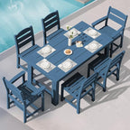 SERWALL Outdoor Dining Table Set, 67‘’ HDPE Patio Dining Set by SERWALL