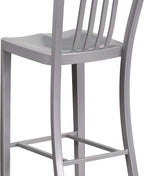 Flash Furniture Commercial Grade 30" High Silver Metal Indoor-Outdoor Barstool - Image 6