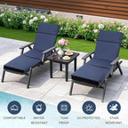 Outdoor Chaise Lounge Cushion 72" x 21" x 3", 4-Section Folding Patio Lounge - Image 4