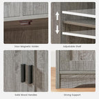 Iwell Storage Cabinet with 2 Drawers & 2 Adjustable Shelves, Kitchen Cabinet - Image 8