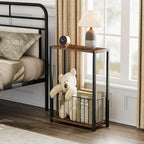Homleke Narrow Side Table with Magazine Holder, Skinny End Table Perfect - Image 8