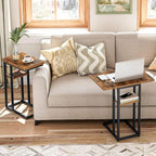 HOOBRO Foldable End Table, C Shaped Side Table - Image 2
