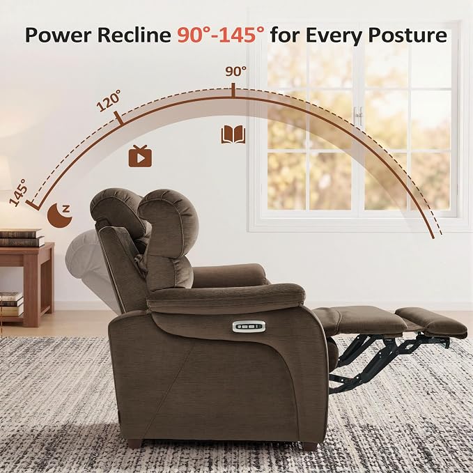 MCombo 61.6'' Wall Hugger Power Loveseat Recliner, Reclining Loveseat - Image 4