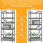 HCHQHS 6 Tier Bookshelf, Adjustable Industrial Bookcase, Vertical Tall Book - Image 4